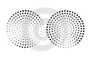 Circle shape halftone dots pattern, retro style background element