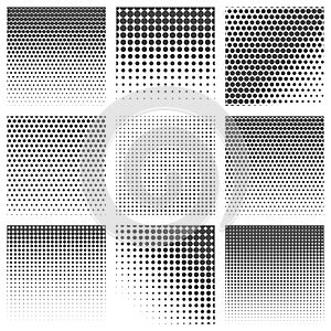 Halftone dots pattern set