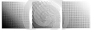 Halftone dots pattern set. dotted geometric pattern background