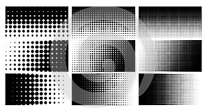 Halftone dots pattern set. dotted geometric pattern background