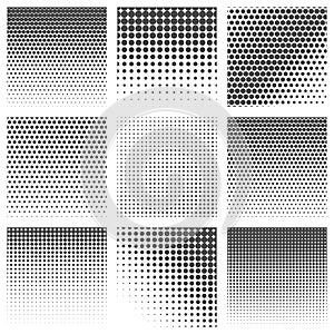 Halftone dots pattern set photo
