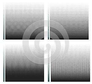 Halftone dots patterns. Vector halftone seamless gradients