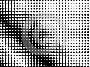 Halftone dots. White and black geometric gradient for pop art designs. Geometric vintage monochrome fade wallpaper. Pop art print