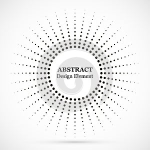 Halftone dotted background circularly distributed. Halftone effect vector pattern. Circle dots isolated on the white background.