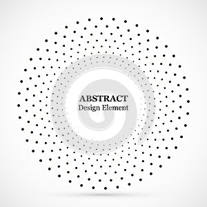 Halftone dotted background circularly distributed. Halftone effect vector pattern. Circle dots isolated on the white background.