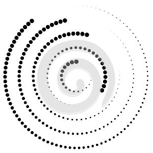 Halftone dotted background circularly distributed. Halftone effect vector pattern. Circle dots on the white background