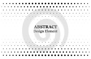 Halftone dotted background horizontally distributed. Halftone effect vector pattern. Circle dots isolated on the white background