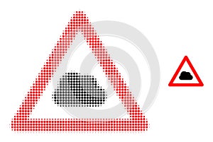 Halftone Dotted Cloud Warning Icon