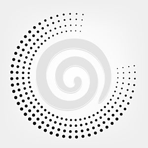 Halftone dotted dots circle background. Vector round effect