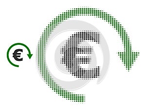 Halftone Dotted Euro Repay Icon