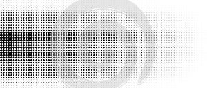 Halftone dotted gradient abstract background. Vector black and white grunge texture