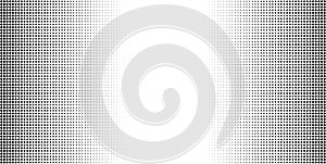 Halftone dotted gradient background. Vector black and white grunge texture, abstract pattern