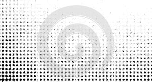 Halftone dotted grainy texture. Vector gradient spotted abstract background