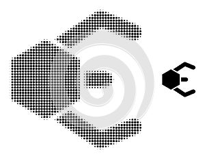 Halftone Dotted Microrobot Icon