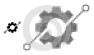 Halftone Dotted Smart Gear Icon