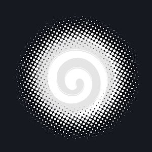 Halftone dotted vector abstract background, dot pattern in circle shape.