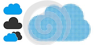 Halftone Dotted Vector Cloud Icon