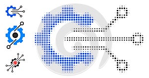 Halftone Dotted Vector Gear Sensor Icon