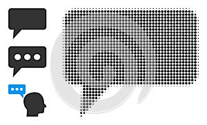 Halftone Dotted Vector Hint Cloud Icon
