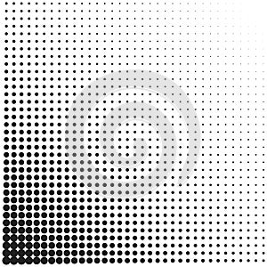 Halftone dotted vintage retro gradients pattern. Monochrome pop art illustration