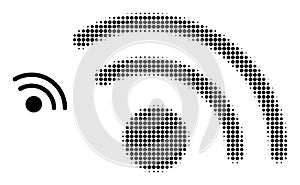 Halftone Dotted Wi-Fi Access Point Icon