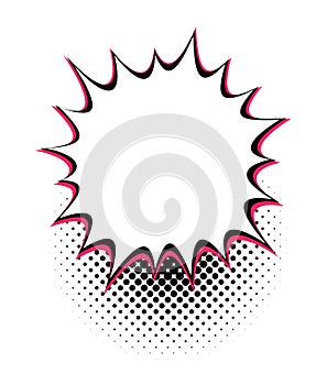 Halftone Edge Speech Bubble