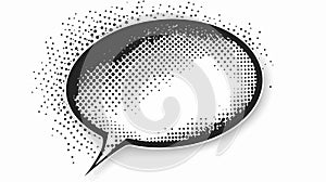 Halftone Edge Speech Bubble Vector Illustration