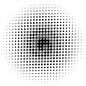 Halftone element. Abstract geometric graphic with half-tone pattern