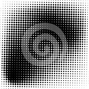 Halftone faded gradient texture. Grunge halftone grit background. White and black sand noise wallpaper. Retro pixilated