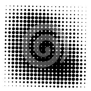 Halftone faded gradient texture. Grunge halftone grit background. White and black sand noise wallpaper. Retro pixilated