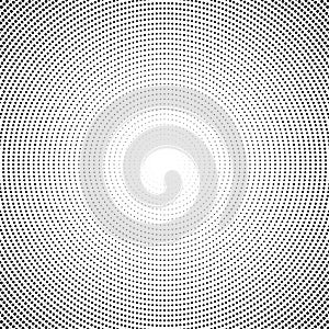 Halftone geometric black and white round dot pattern background