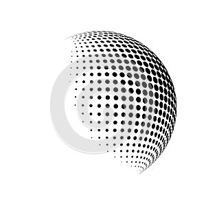 Halftone globe logo vector symbol icon design.