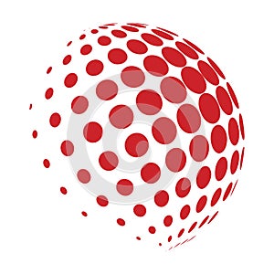Halftone globe logo vector symbol icon design.
