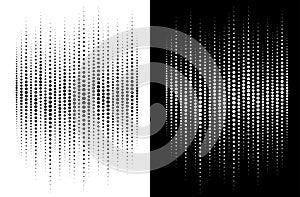 Halftone gradient circle dots background. Grunge halftone pattern. Sound wave. Music audio beat. Equalizer vector