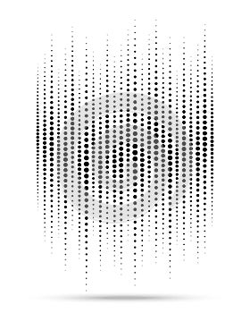 Halftone gradient wave circle dots texture isolated on white background. Grunge template using halftone pattern. Vector.