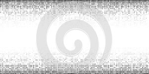 Halftone horizontal gradient pattern. Background using halftone random dots texture. Grunge backdrop. Technology. Vector