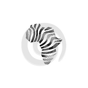 Halftone Icon - Africa map striped