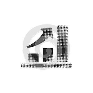 Halftone Icon - Bar chart