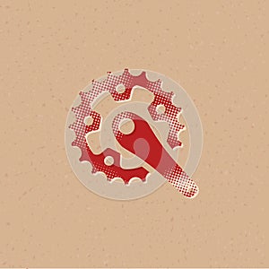 Halftone Icon - Bicycle crank set