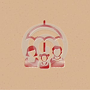 Halftone Icon - Family umbrella