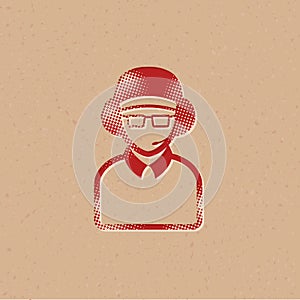 Halftone Icon - Man headphone