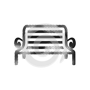 Halftone Icon - Park bench