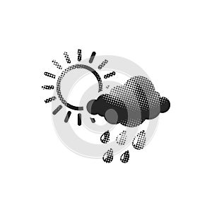 Halftone Icon - Rain cloud