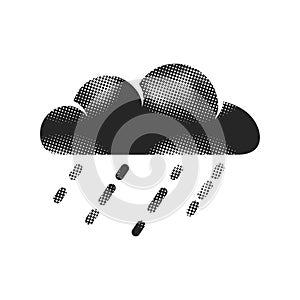 Halftone Icon - Rain cloud