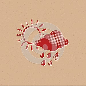 Halftone Icon - Rain cloud