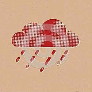 Halftone Icon - Rain cloud