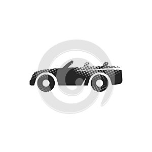 Halftone Icon - Sport car convertible