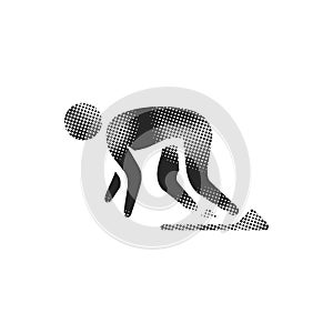 Halftone Icon - Starting runner