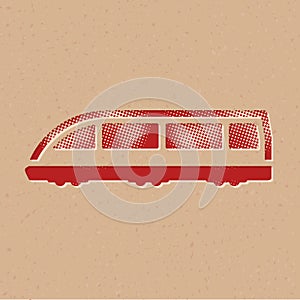 Halftone Icon - Tram