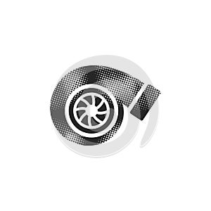 Halftone Icon - Turbo charger